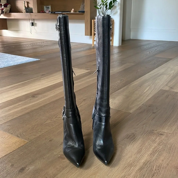 Michael Kors Cheyenne Leather Boot Black Size 8.5 - Picture 3 of 16